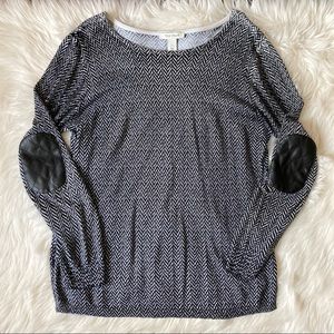 WHBM Chevron Print Elbow Pad Sweater